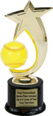 8" Softball Shooting Star Spinning Trophy Kit with Pedestal Base