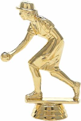 4 1/2" Lawn Bowler Female Gold Trophy Figure