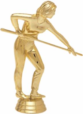 5 1/4" Pool Shooter Female Gold Trophy Figure
