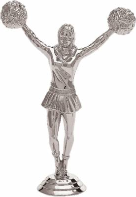 5 1/2" Cheerleader Female Silver Trophy Figure