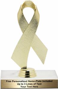 Gold 6 1/2" Awareness Ribbon Trophy Kit