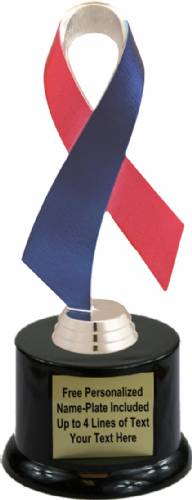 Red / White / Blue 7 1/2" Awareness Ribbon Trophy Kit with Pedestal Base