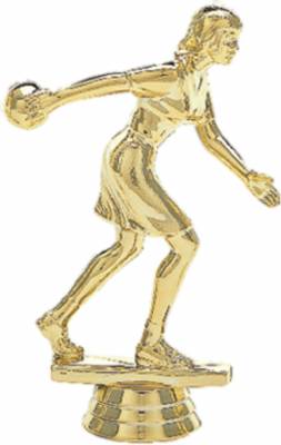 5" Bowler Female Trophy Figure Gold