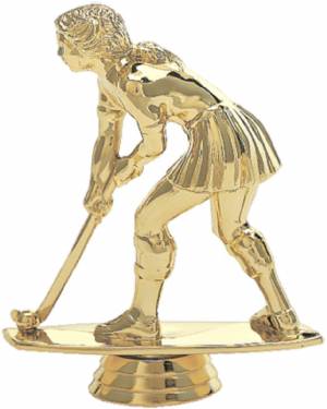5" Field Hockey Female Trophy Figure Gold