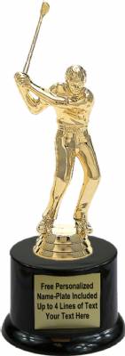 6 3/4" Golfer Male with Club Trophy Kit with Pedestal Base