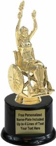 6" Wheelchair Female Trophy Kit with Pedestal Base
