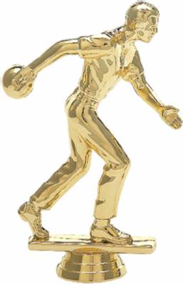 6" Bowler Male Trophy Figure Gold