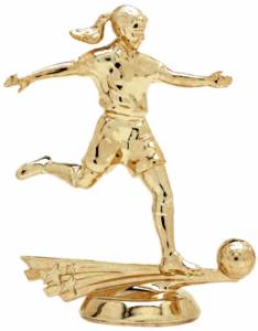5" All Star Soccer Female Gold Trophy Figure