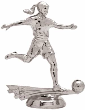 5" All Star Soccer Female Silver Trophy Figure