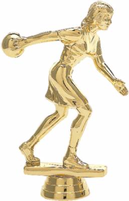 6" Bowler Female Trophy Figure Gold