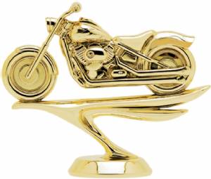 4" Motorcycle Soft Tail Gold Trophy Figure