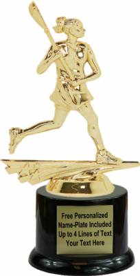 7" All Star Lacrosse Female Trophy Kit with Pedestal Base