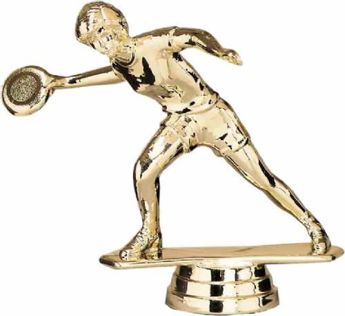 4 1/4" Female Disc Golf Frisbee Player Gold Trophy Figure