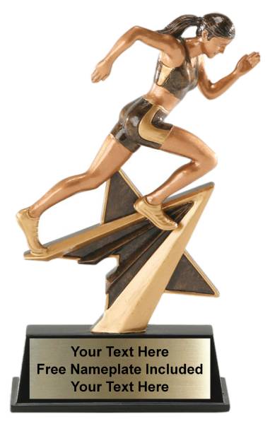 7" Track Female Star Power Sport Resin Trophy