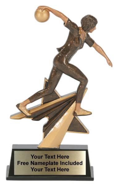 7" Bowling Female Star Power Sport Resin Trophy