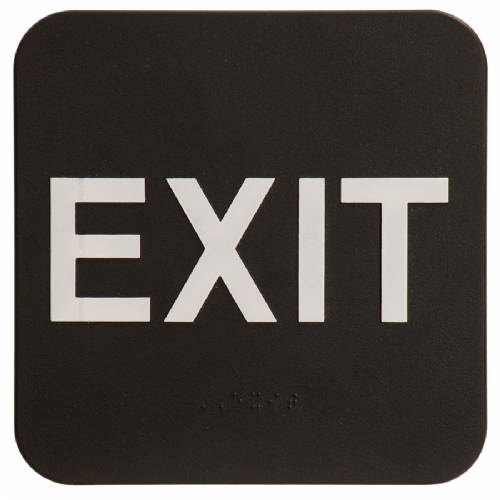 ADA 6" x 6" Exit Sign Black / White
