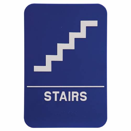 ADA 6" x 9" Stairs Sign Blue / White
