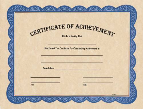 Blank Certificate of Achievement