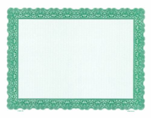 Green Stealth Series Blank Certificate