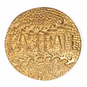 Gold Baseball with text Lapel Chenille Insignia Pin - Metal