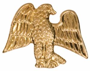 Gold Eagle Lapel Chenille Insignia Pin - Metal