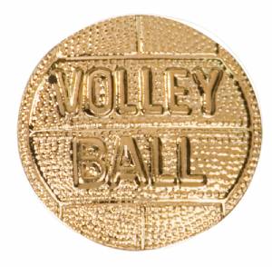 Gold Volleyball Lapel Chenille Insignia Pin - Metal