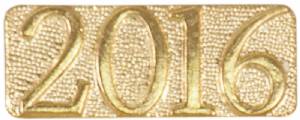 Gold 2016 Lapel Chenille Insignia Pin - Metal