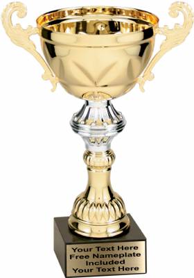 9" Gold Metal Cup w/ Marble Base