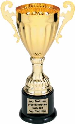 8 3/4" Gold Metal Cup Trophy