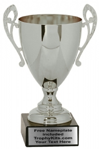 10 1/4" Silver Metal Cup w/ Marble Base