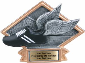4 1/2" x 6" Track Diamond Trophy Plate Hand Painted