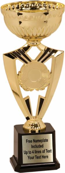 12 3/8" Cup Trophy Kit - Ribbon Series EZ Cups Gold