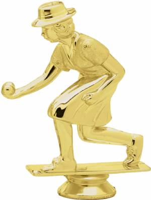 4 1/2" Female Lawn Bowling Gold Trophy Figure