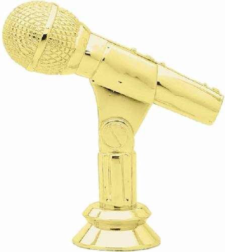 3 3/4" Microphone Gold Trophy Figure
