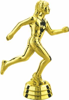 4 3/4" Female Track Gold Trophy Figure