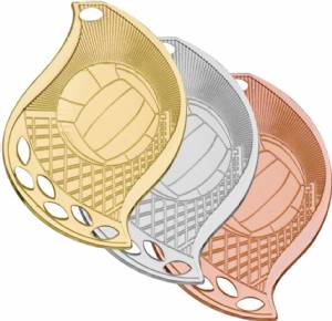 2 1/4" Volleyball Flame Series Medal
