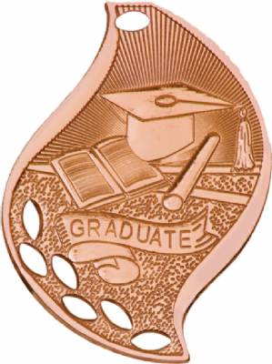 2 1/4" Graduate Flame Series Medal #4
