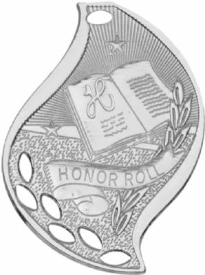 2 1/4" Honor Roll Flame Series Medal #3