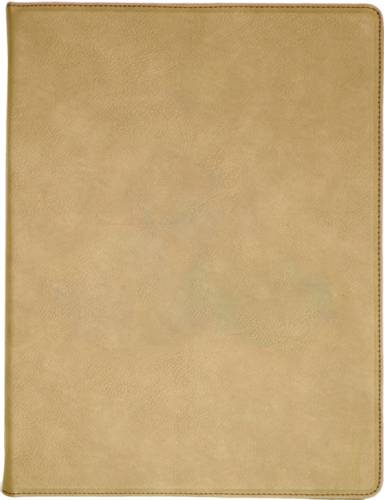 9 1/2" x 12" Light Brown Leatherette Portfolio with Notepad