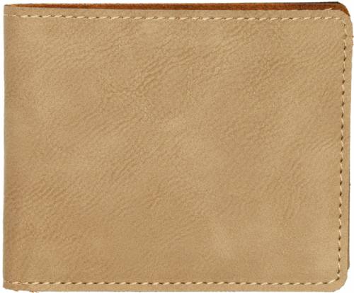 4 1/2" Light Brown Leatherette Bi-fold Wallet