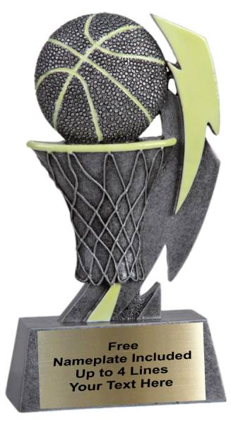 6" Basketball Glow in the Dark Resin Trophy