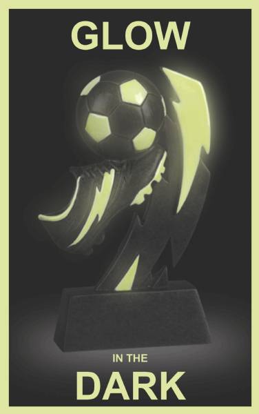 6" Soccer Glow in the Dark Resin Trophy #2