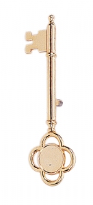 5 1/2" Gold Metal Plaque Mount Key with Stud