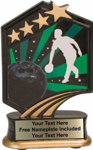 5 1/2" - Bowling Trophy Graphic Sport Series Resin