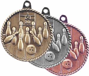 High Relief Bowling Award Medal