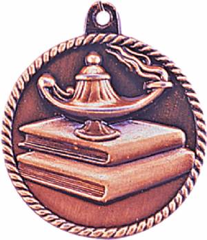 High Relief Lamp Of Knowledge Award Medal #4