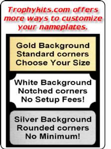 Trophy Plates Up to 1" tall