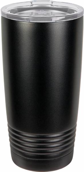 Black 20oz Polar Camel Vacuum Insulated Tumbler no Silver Ring with Clear Lid