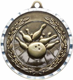 Diamond Cut Bowling Award Medal #2