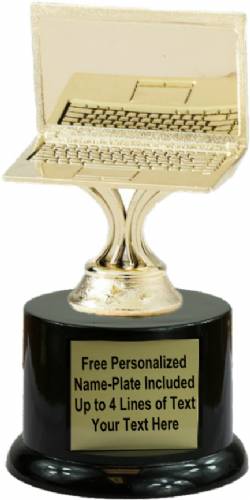 6" Gold Computer Laptop Trophy Kit with Pedestal Base